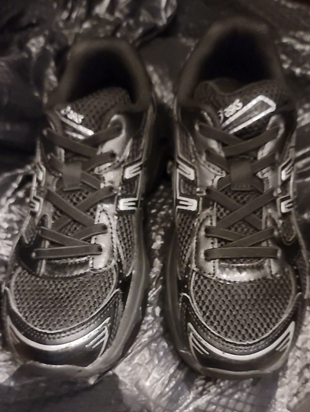 Asics Kids Black and Silver Athletic Sneakers